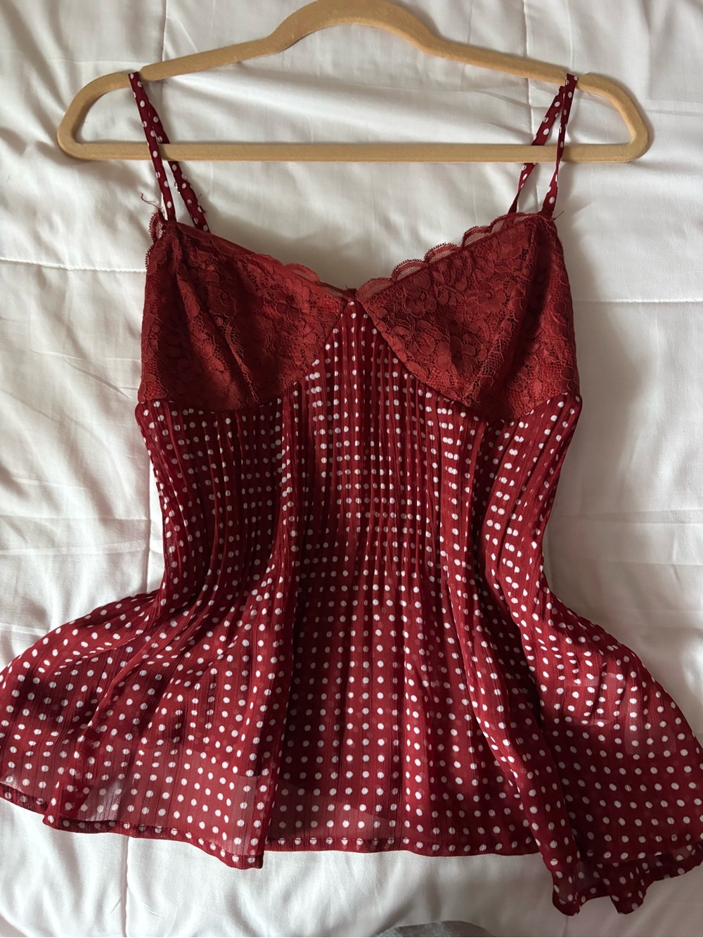 Red Polka Dot Lace Cami Top